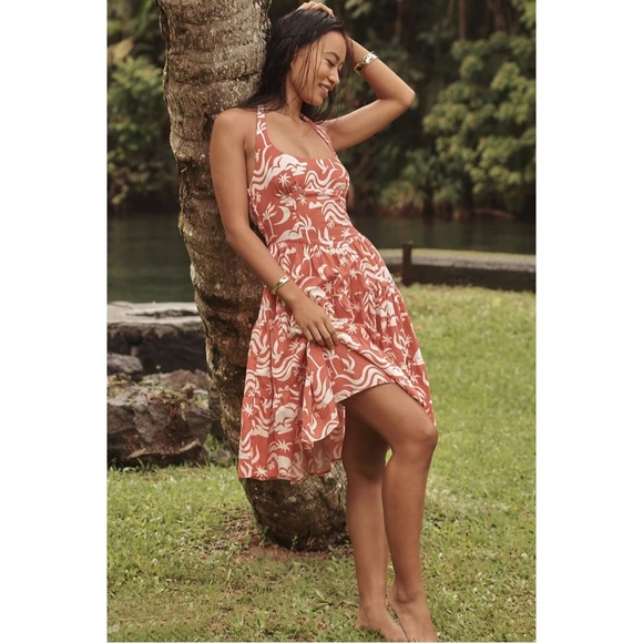 Anthropologie Celandine Daniella Manini Halter Full Skirt Dress - Picture 1 of 11